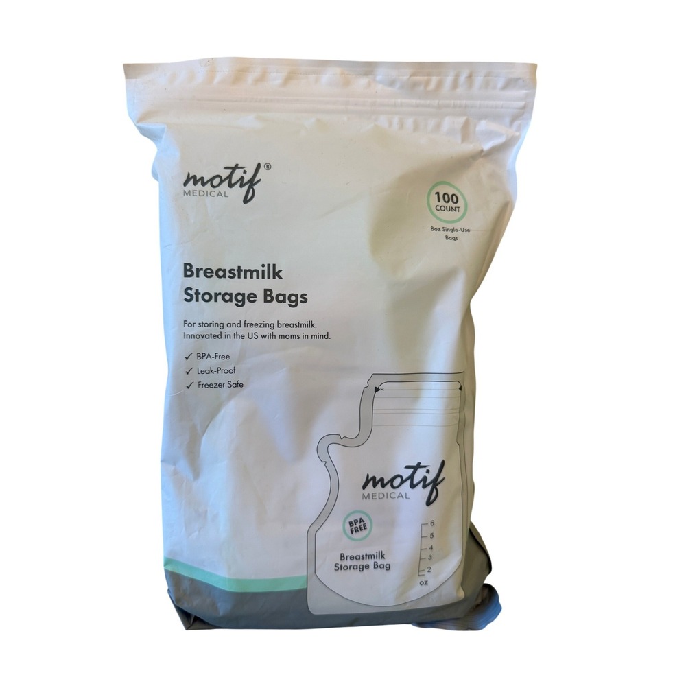 Motif‎ Breastmilk Storage Bags Women 100 Count White 8oz BPA-Free Leak-Proof